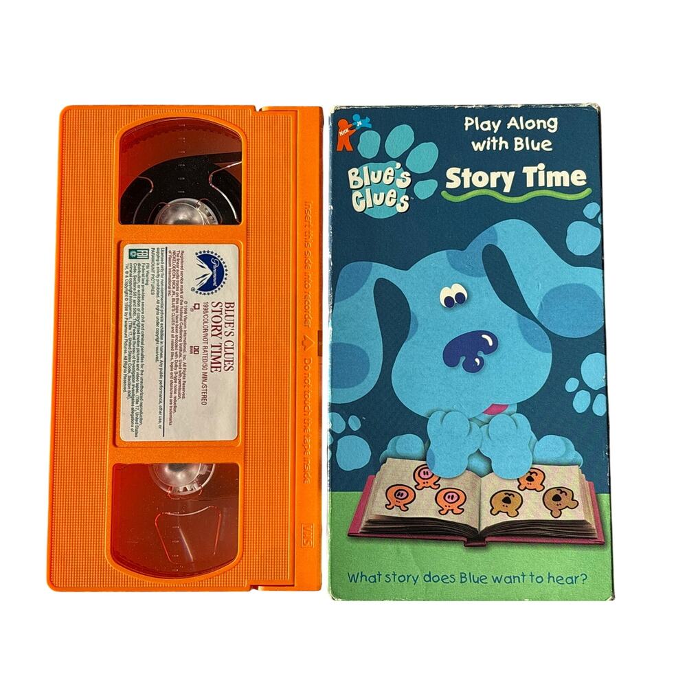 Vtg 1998 Blues Clues VHS Story Time Nickelodeon orange tape paramount video